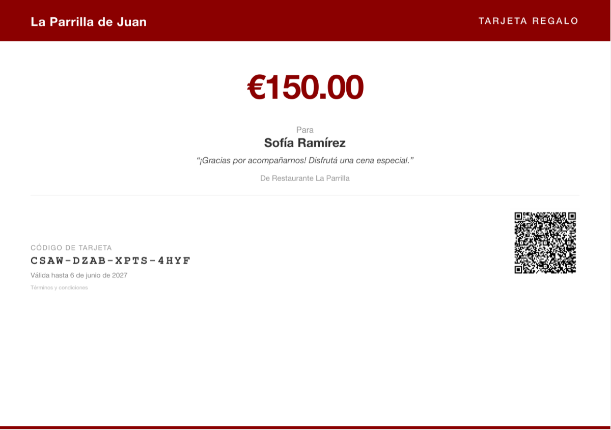 La tarjeta que recibe tu cliente