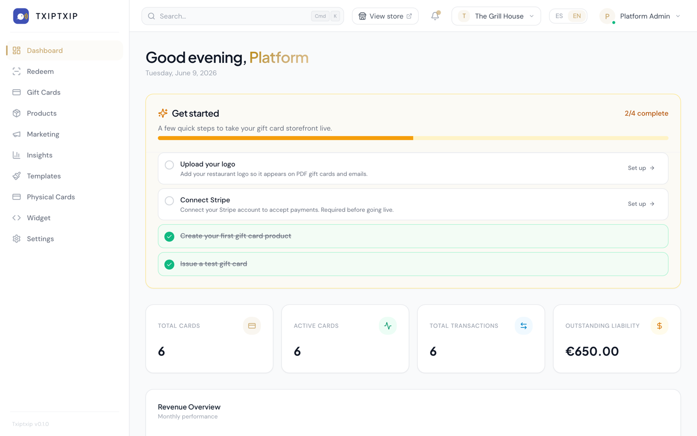Your control panel